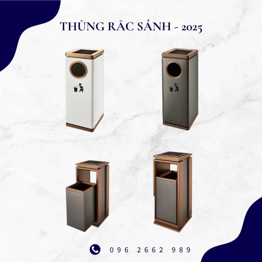 Thùng rác sảnh cao cấp 2025 với thiết kế sang trọng