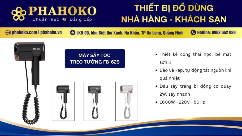 máy sấy tóc treo tường thương hiệu Bowei, mã FB-629